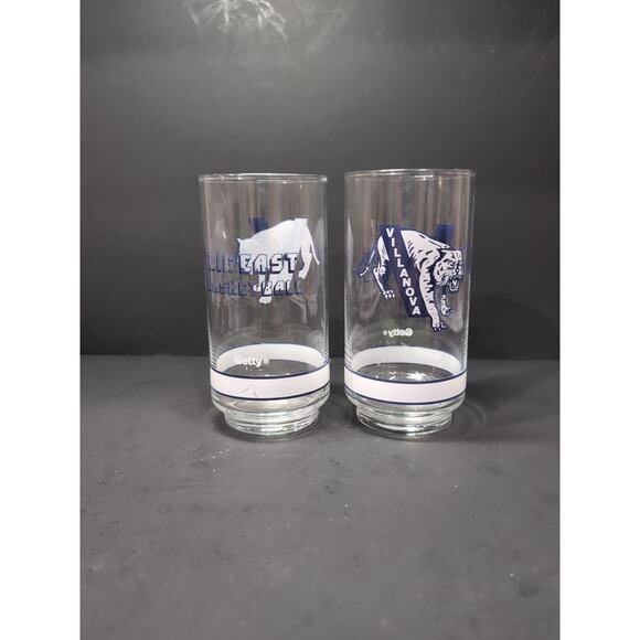 Villanova Wildcats Basketball Set of 2, 16oz Tumbler Glasses Big East Basketball - Picture 3 of 9